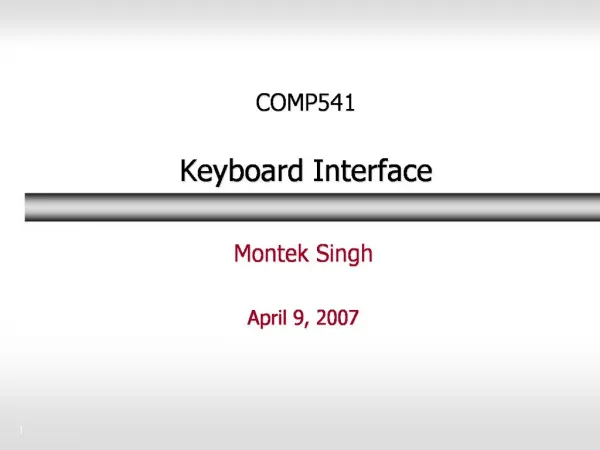 COMP541 Keyboard Interface