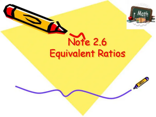Note 2.6 Equivalent Ratios