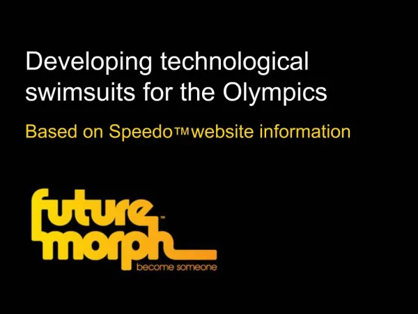 Developing technological swimsuits for the Olympics