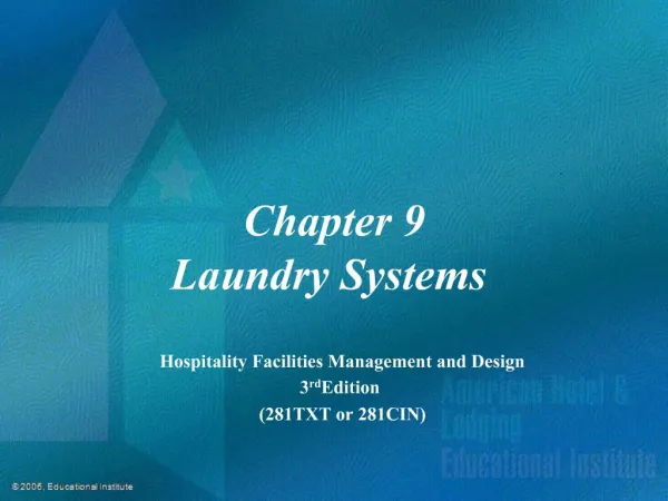 Chapter 9 Laundry Systems