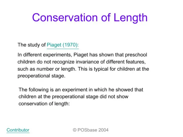 Conservation of Length