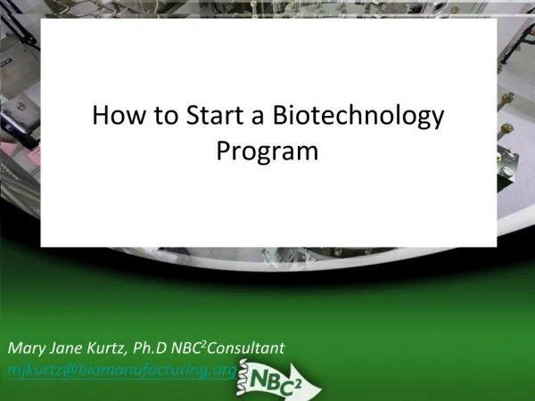 How to Start a Biotechnology Program