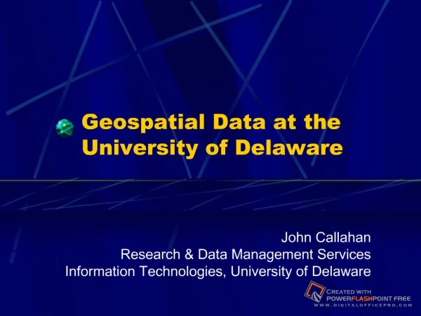 Geospatial Data at the