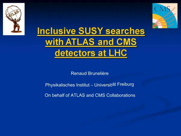 Inclusive SUSY searches with ATLAS and CMS detectors at LHC