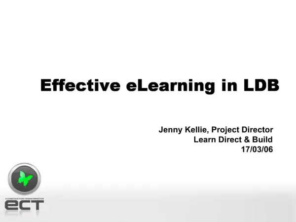 Effective eLearning in LDB