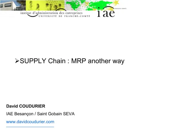 SUPPLY Chain : MRP another way