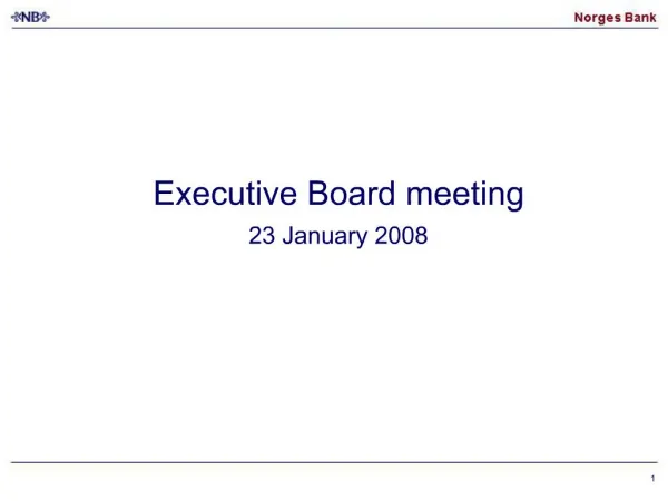 Executive Board meeting 23 January 2008