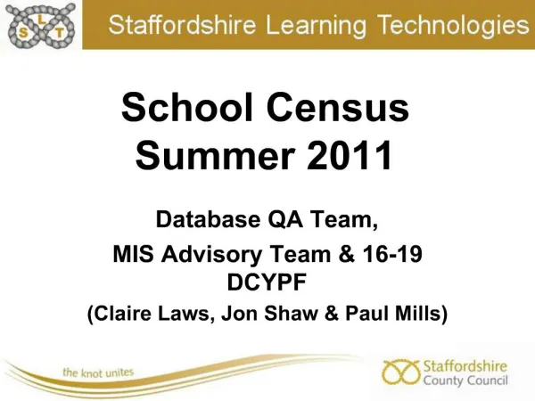 School Census Summer 2011