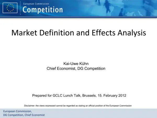 Market Definition and Effects Analysis