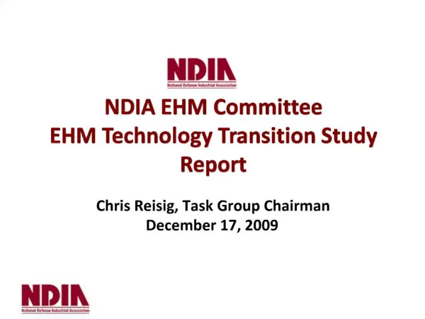 Chris Reisig, Task Group Chairman December 17, 2009