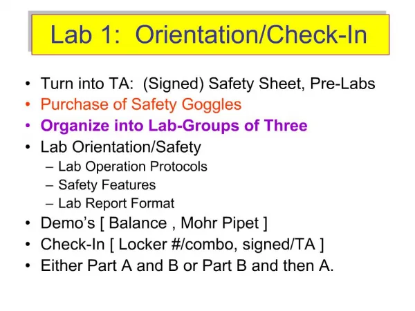 Lab 1: Orientation