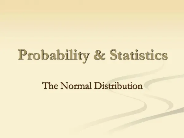 Probability Statistics