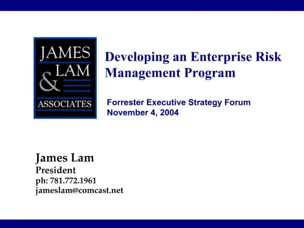 Developing an Enterprise Risk Management Program