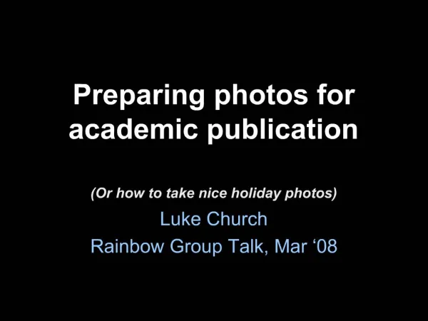 Preparing photos for academic publication