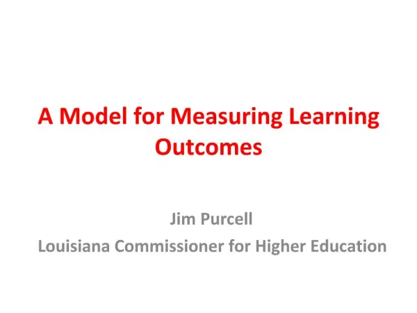 A Model for Measuring Learning Outcomes