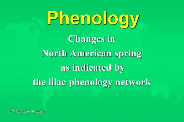 Phenology