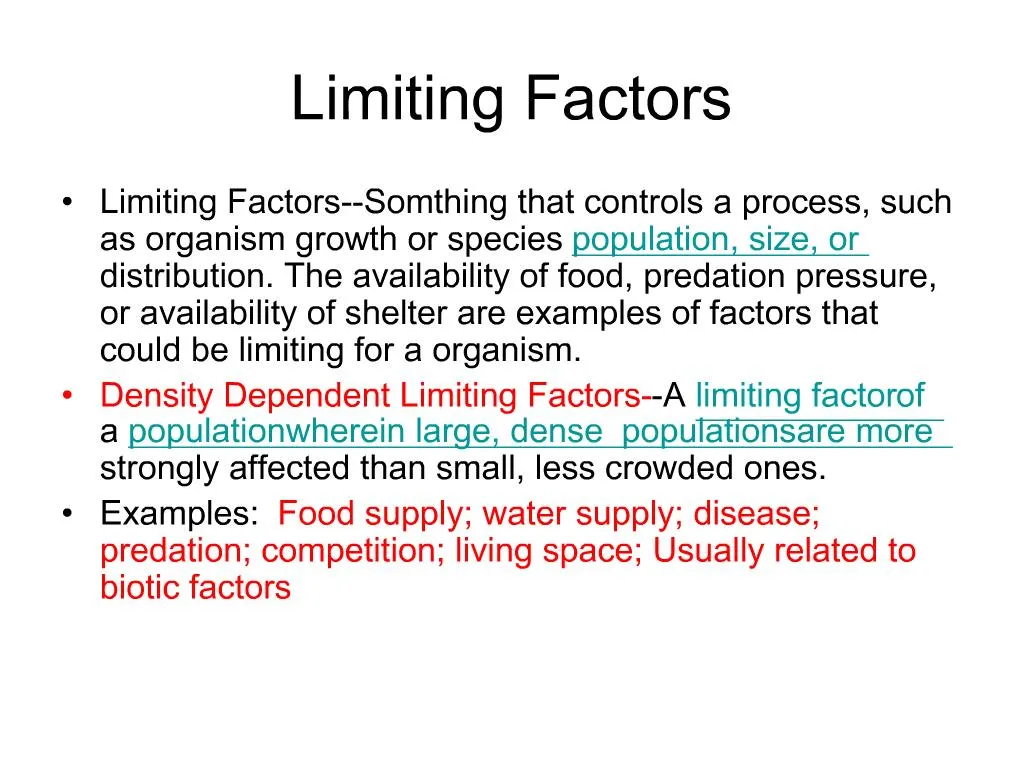 PPT Limiting Factors PowerPoint Presentation, free download ID702517