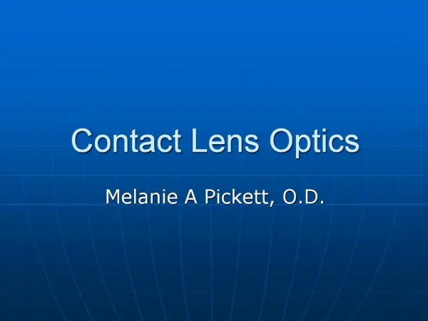 Contact Lens Optics