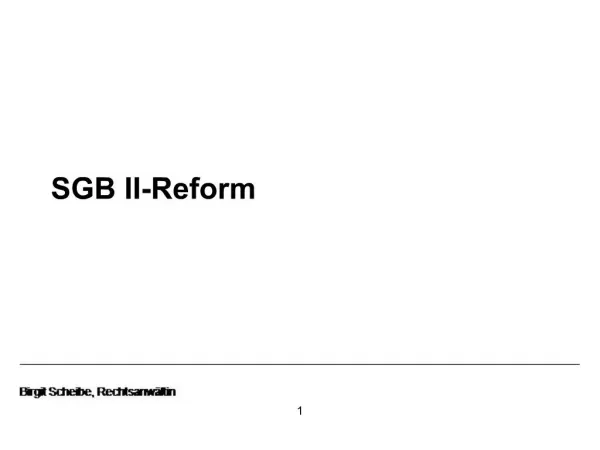 SGB II-Reform