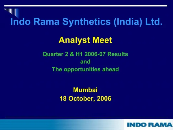 Indo Rama Synthetics India Ltd.