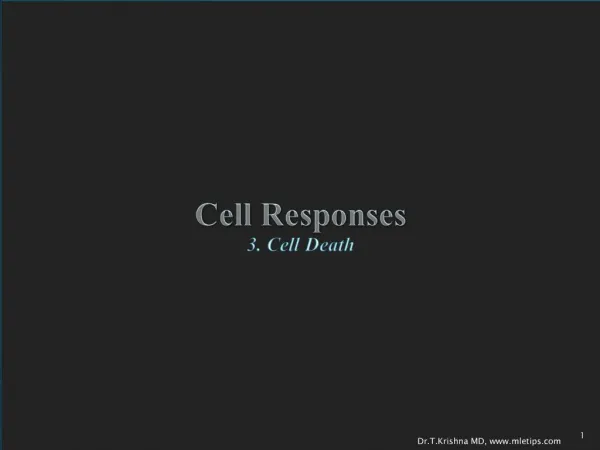 Cell Responses 3. Cell Death