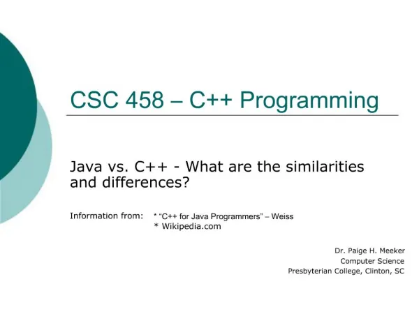 CSC 458 C Programming