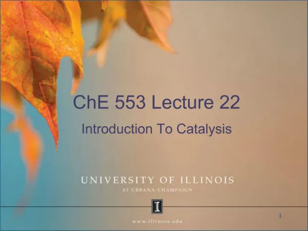 ChE 553 Lecture 22