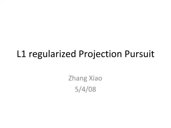 L1 regularized Projection Pursuit