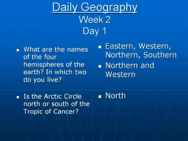 Daily Geography Week 2 Day 1