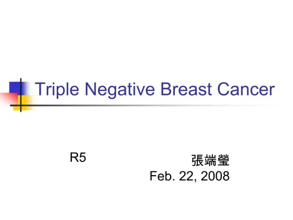 Triple Negative Breast Cancer