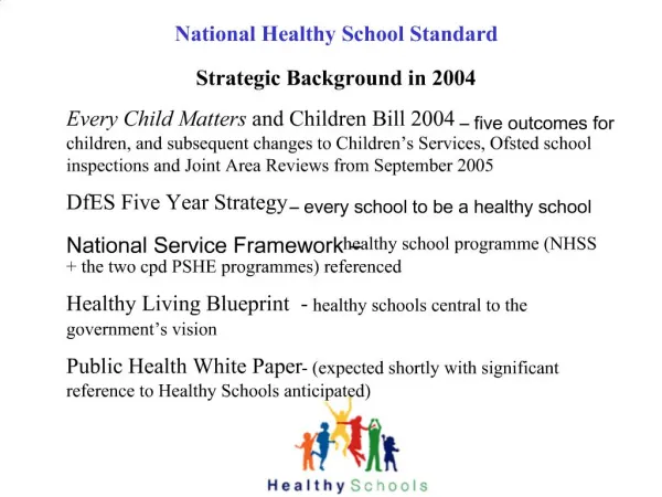 National Healthy School Standard