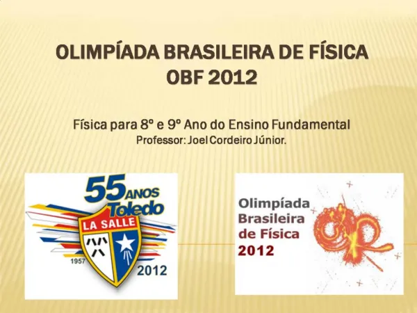 Olimp ada Brasileira de F sica OBF 2012