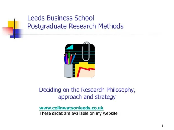 Leeds Business School Postgraduate Research Methods