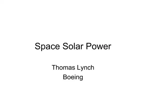 Space Solar Power