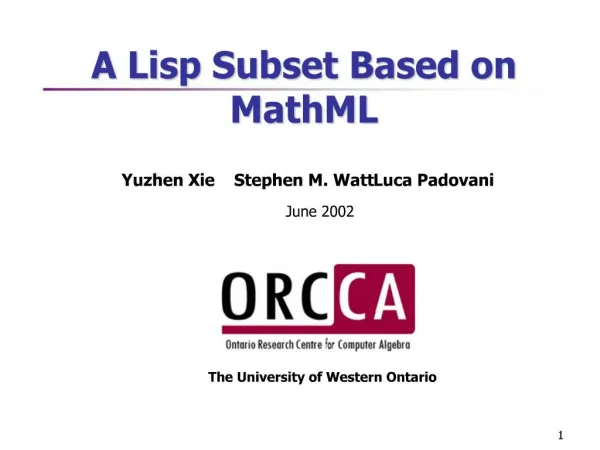 A Lisp Subset Based on MathML