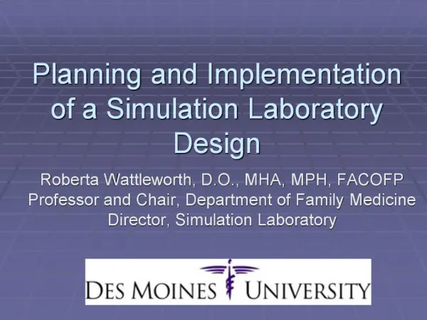 Planning and Implementation of a Simulation Laboratory Design