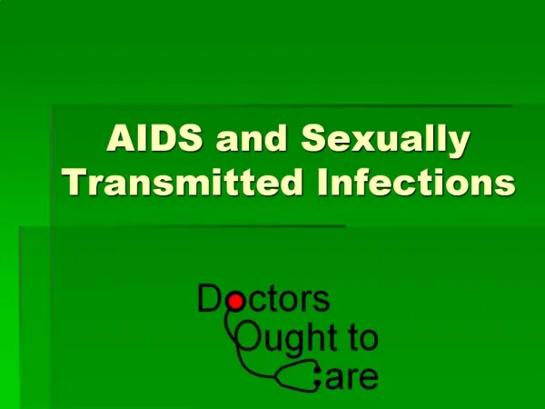 AIDS and Sexually Transmitted Infections