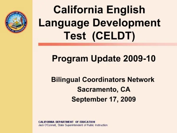 California English Language Development Test CELDT