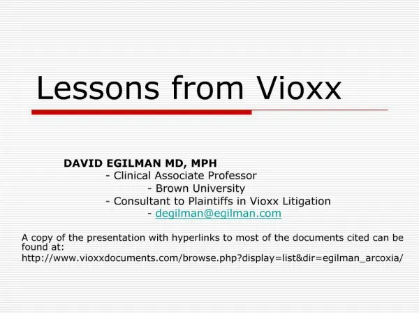 Lessons from Vioxx