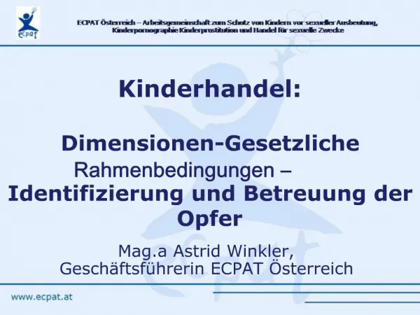Mag.a Astrid Winkler, Gesch ftsf hrerin ECPAT sterreich