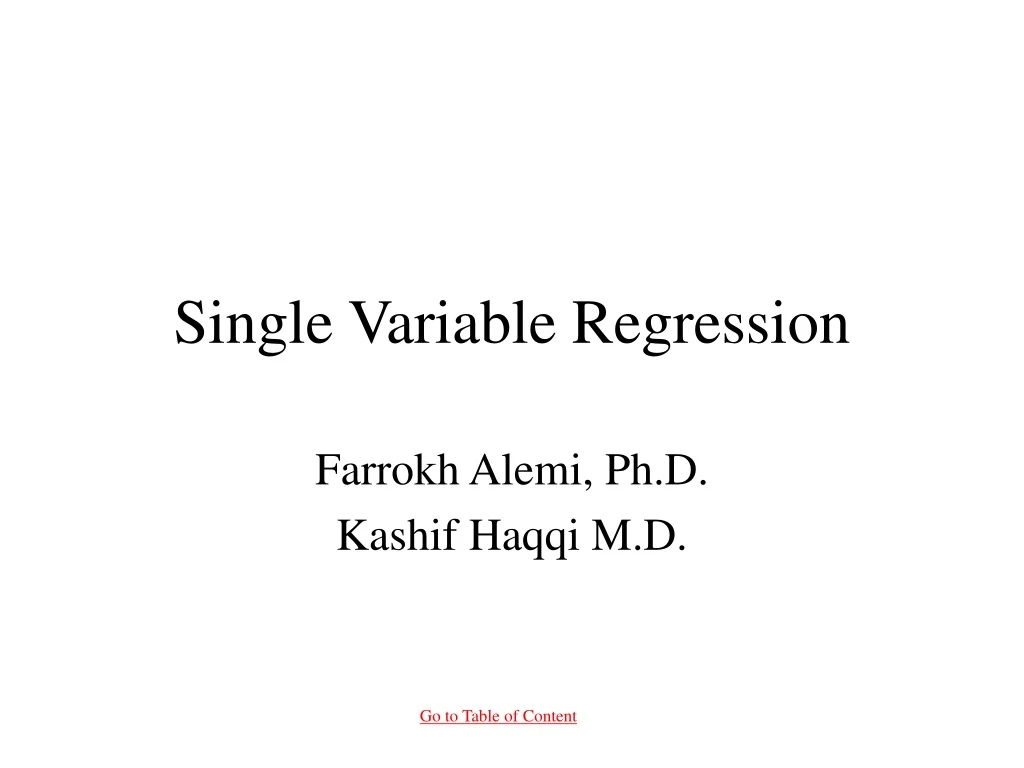 single variable regression