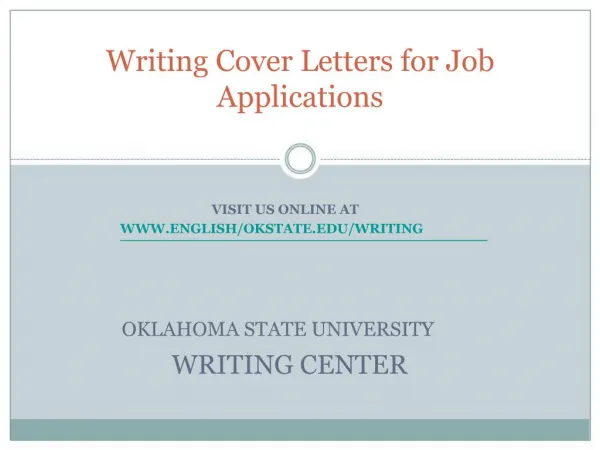 Writing Cover Letters for Job Applications