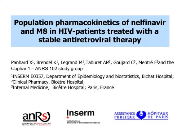 Population pharmacokinetics of nelfinavir and M8 in HIV-patients treated with a stable antiretroviral therapy