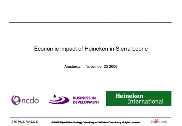 Economic impact of Heineken in Sierra Leone