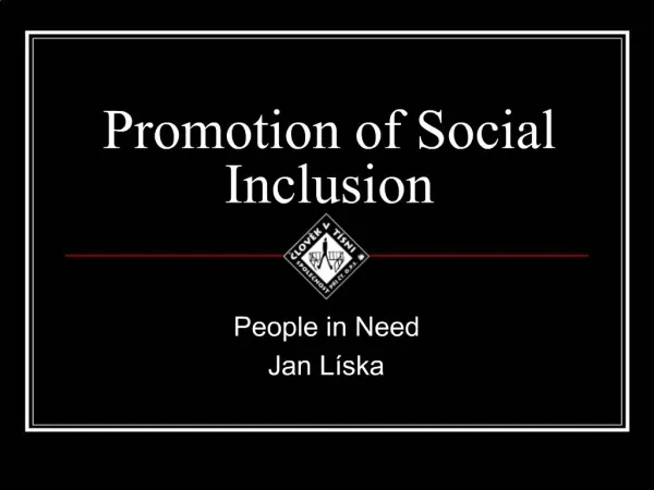 Promotion of Social Inclusion