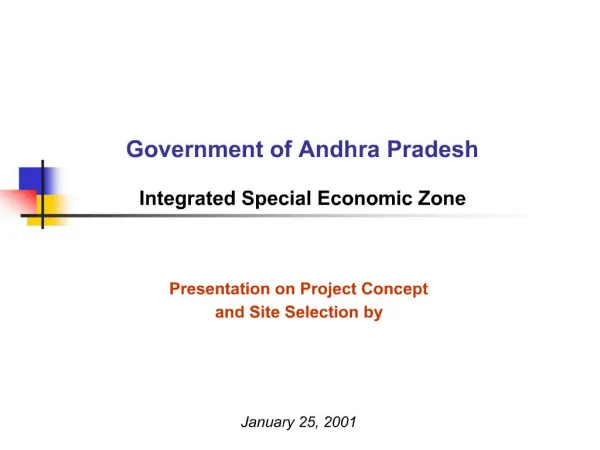 Government of Andhra Pradesh Integrated Special Economic Zone