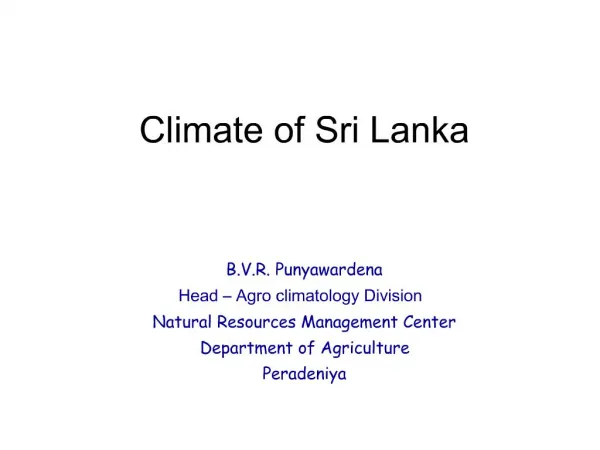 Climate of Sri Lanka