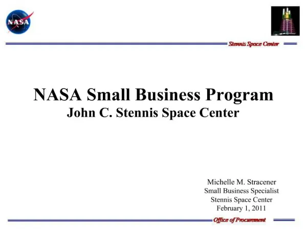 NASA Small Business Program John C. Stennis Space Center
