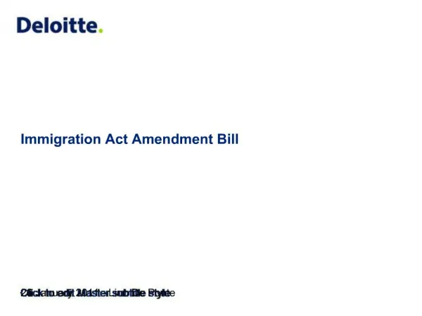 Immigration Act Amendment Bill