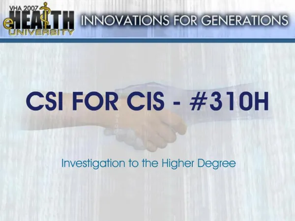 CSI FOR CIS - 310H